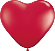43732lge Herzballons - Ø 30cm - Crystal Rubin Rot