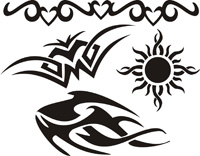 9a210f4872bd120a871e6a07dc248e8b Glitzertattoo und Airbrush Schablone - Tribals XL