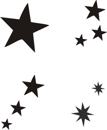 Glitzertattoo und Airbrush Schablone - Sterne