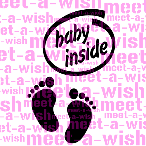 Baby-Inside Big Glitzertattoo und Airbrush Schablone - Baby Inside