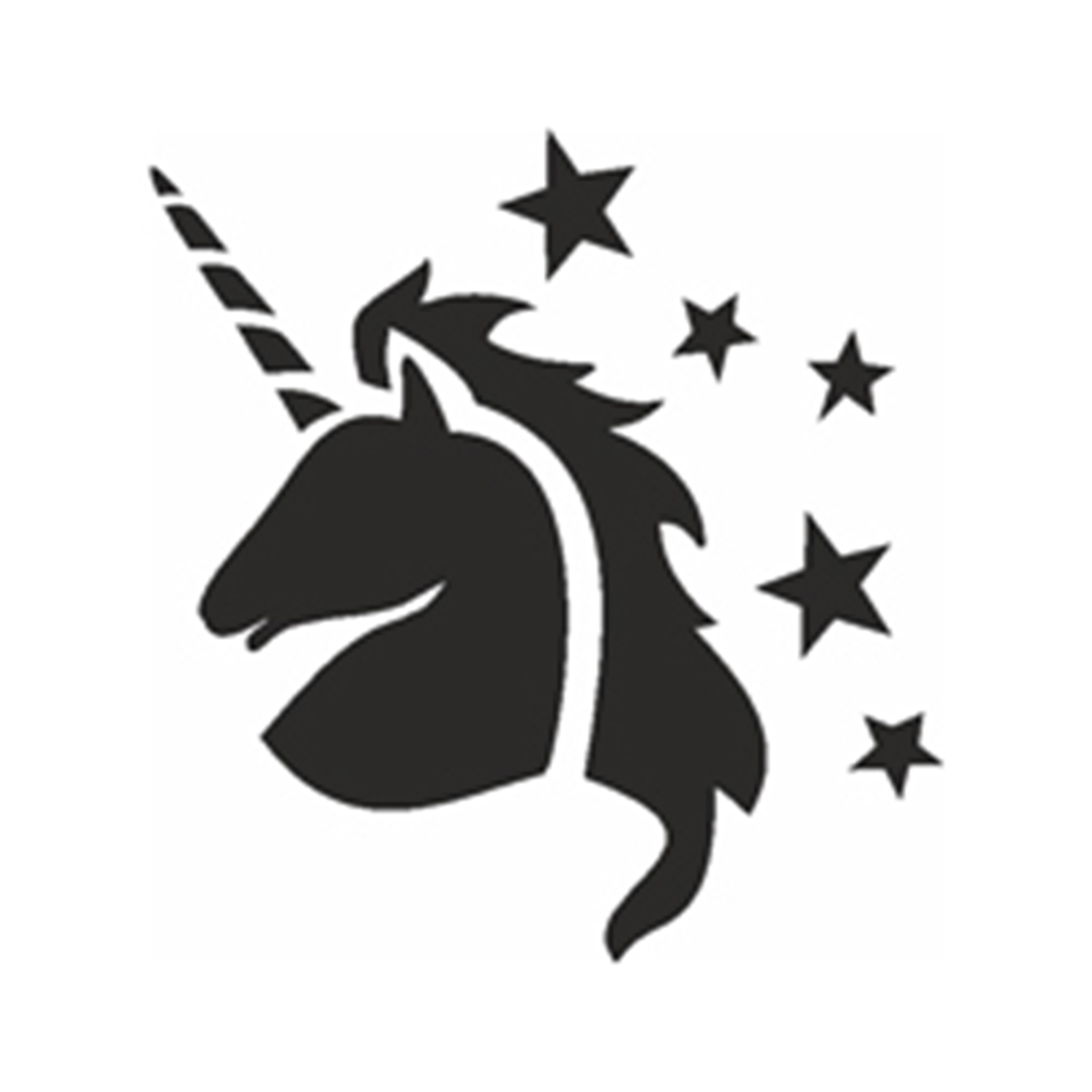 105320 Glitzertattoo und Airbrush Schablone - Einhorn
