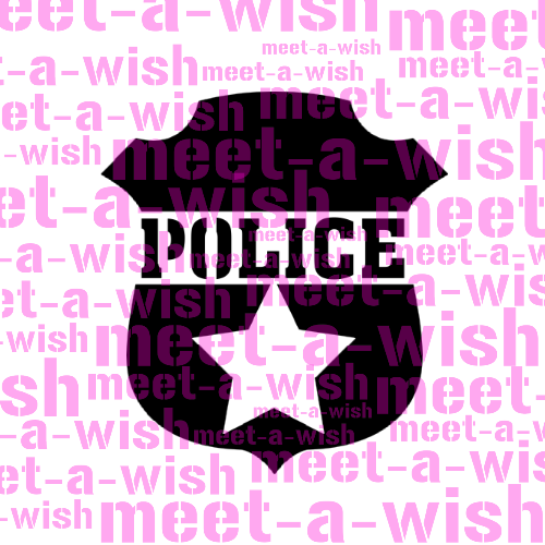 Police-Marke Glitzertattoo und Airbrush Schablone - Polizeimarke